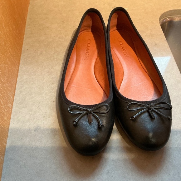 Coach black leather ballet flats - Picture 1 of 7